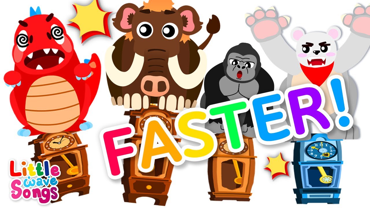 Hickory Dickory Dock Fasters!! | Kids Songs | Nursery Rhymes | Little Wave Songs - Baby Coco