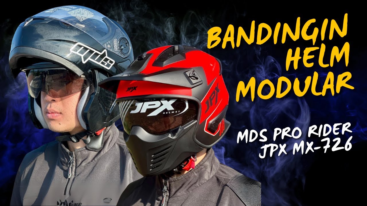 BATTLE HELM MODULAR: MDS PRO RIDER VS JPX MX 726 | HELMPALUMURAH