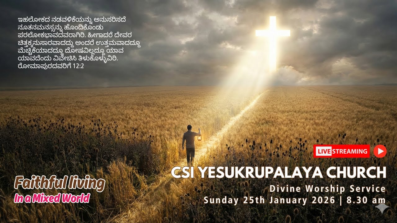 FAITHFUL LIVING: IN A MIXED WORLD | DIVINE WORSHIP SUNDAY 25th JAN 2026 | 8.30 am