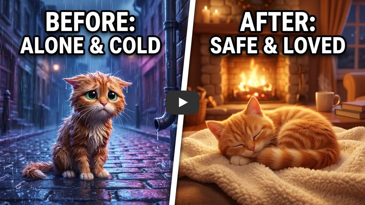 Homeless Cat Crying in Rain Finds a Home 🌧️🏠 | Sad to Happy Rescue Story 3D Animation