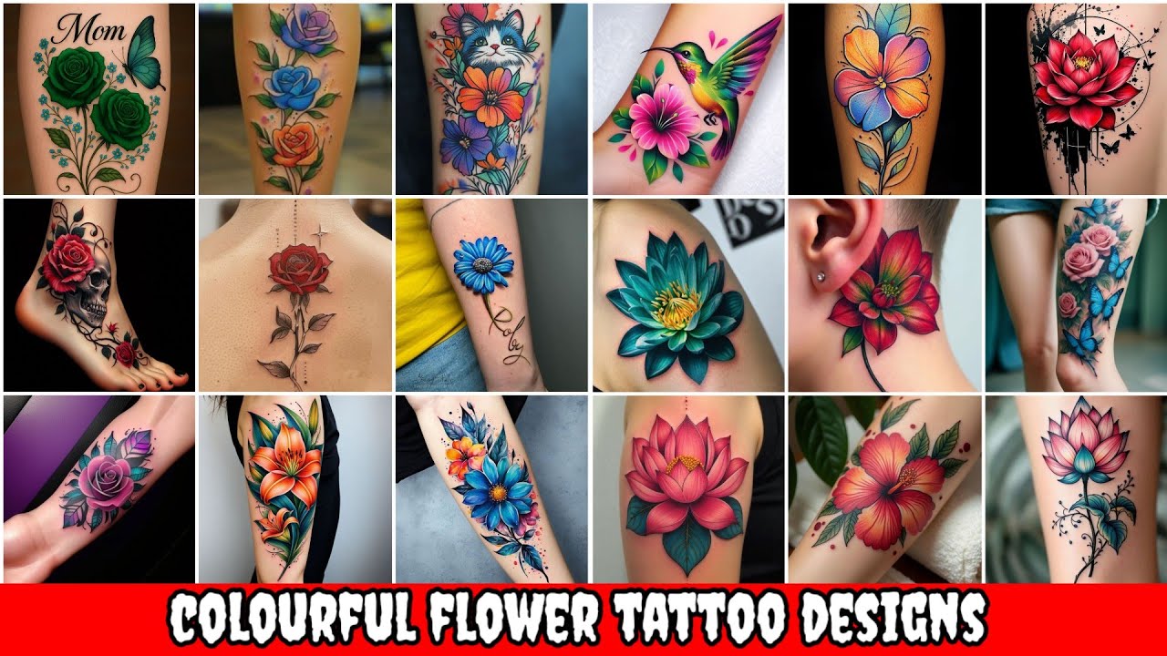 2025 Trending Colorful Flower Tattoo Designs | Stunning Floral Ink Ideas