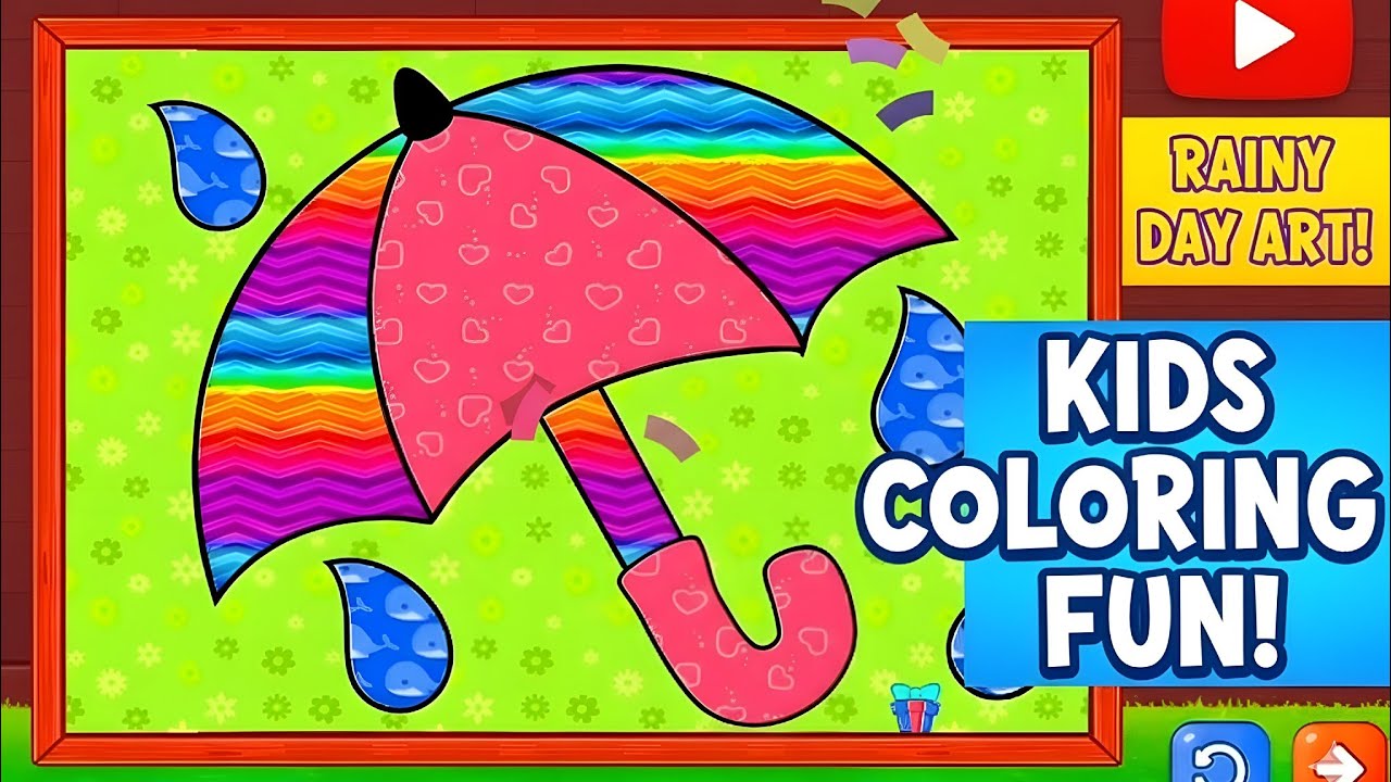 “Coloring a Rainbow Umbrella ☂️🌈 | Learn Colors for Kids |