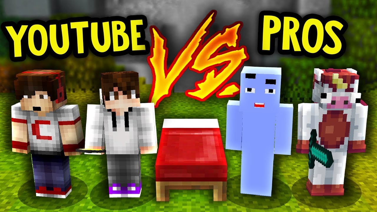 NOOB YouTubers VS PROS! (Minecraft Bed Wars)