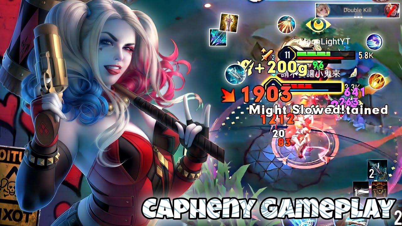 Capheny Dragon Lane Pro Gameplay | Harley Quinn Skin | Arena of Valor Li&ecirc;n Qu&acirc;n mobile CoT