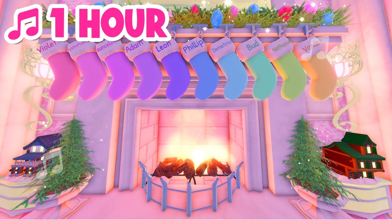 🎀🎄ROYALE HIGH MUSIC | 1 HOUR | CRACKLING FIREPLACE🎄🎀GlitterFrost