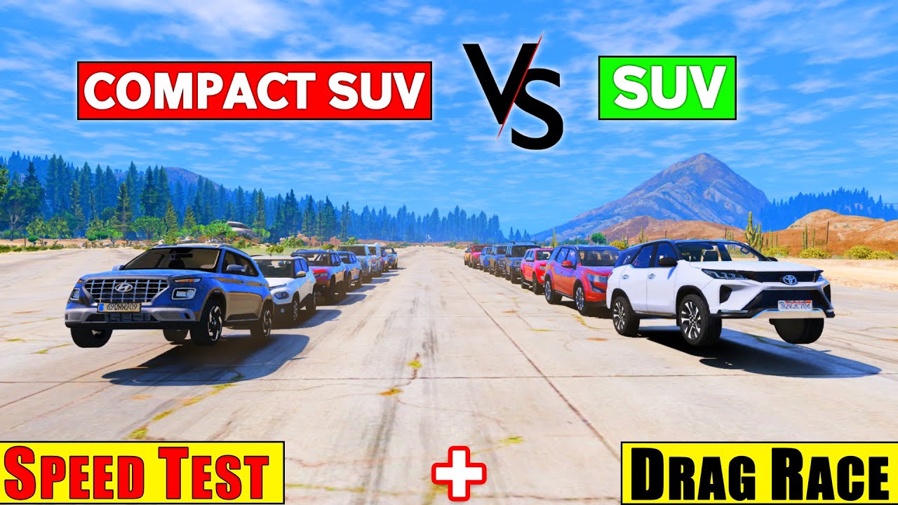 GTA 5 : Indian SUV Vs Compact SUV Cars Top Speed + Drag Race in GTA 5