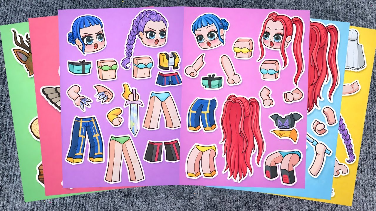 [ ToyASMR ]💥Decorate with Sticker Book Baby Roblox x HUNTRIX KPOP DEMON HUNTERS🌈Poc Toys