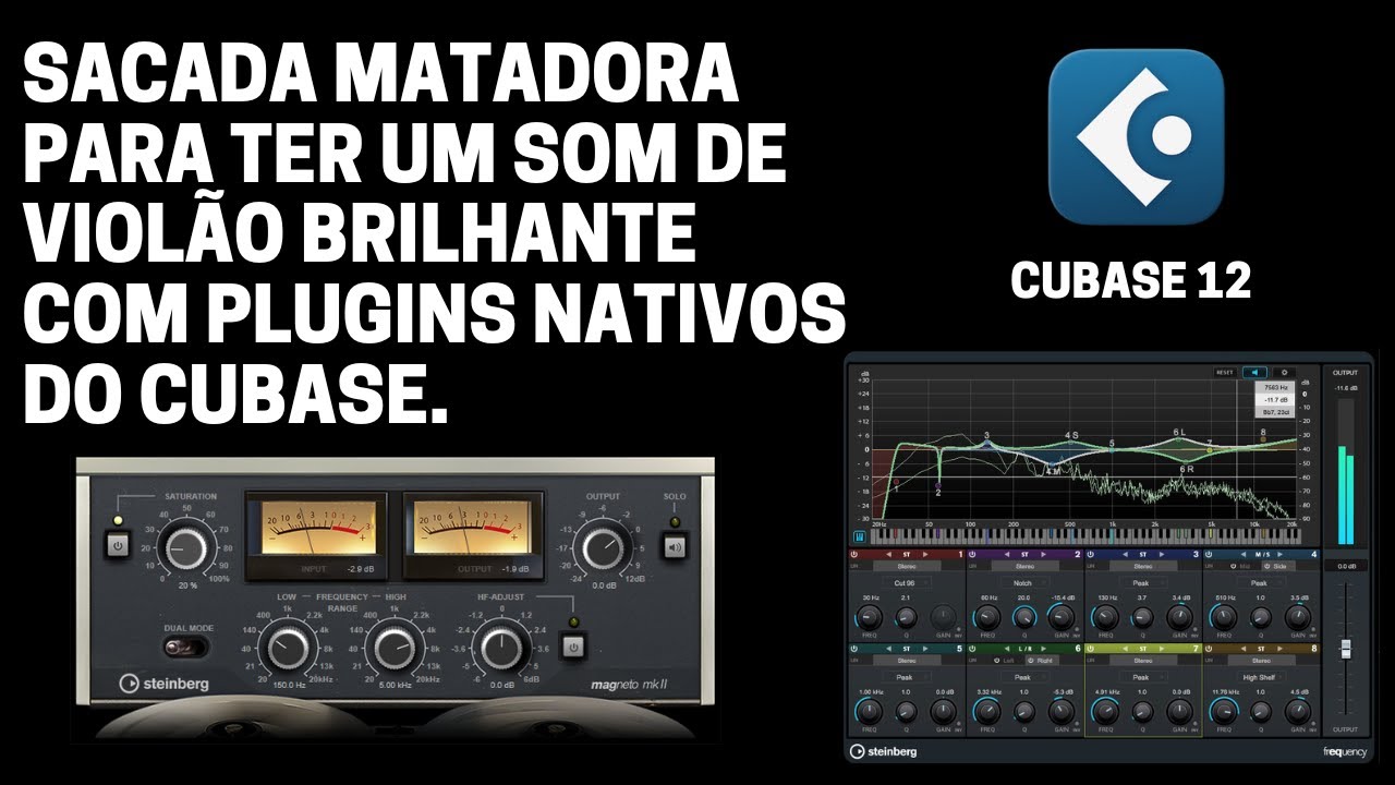 SOM DE VIOLÃO BRILHANTE COM OS PLUGINS NATIVOS DO CUBASE.