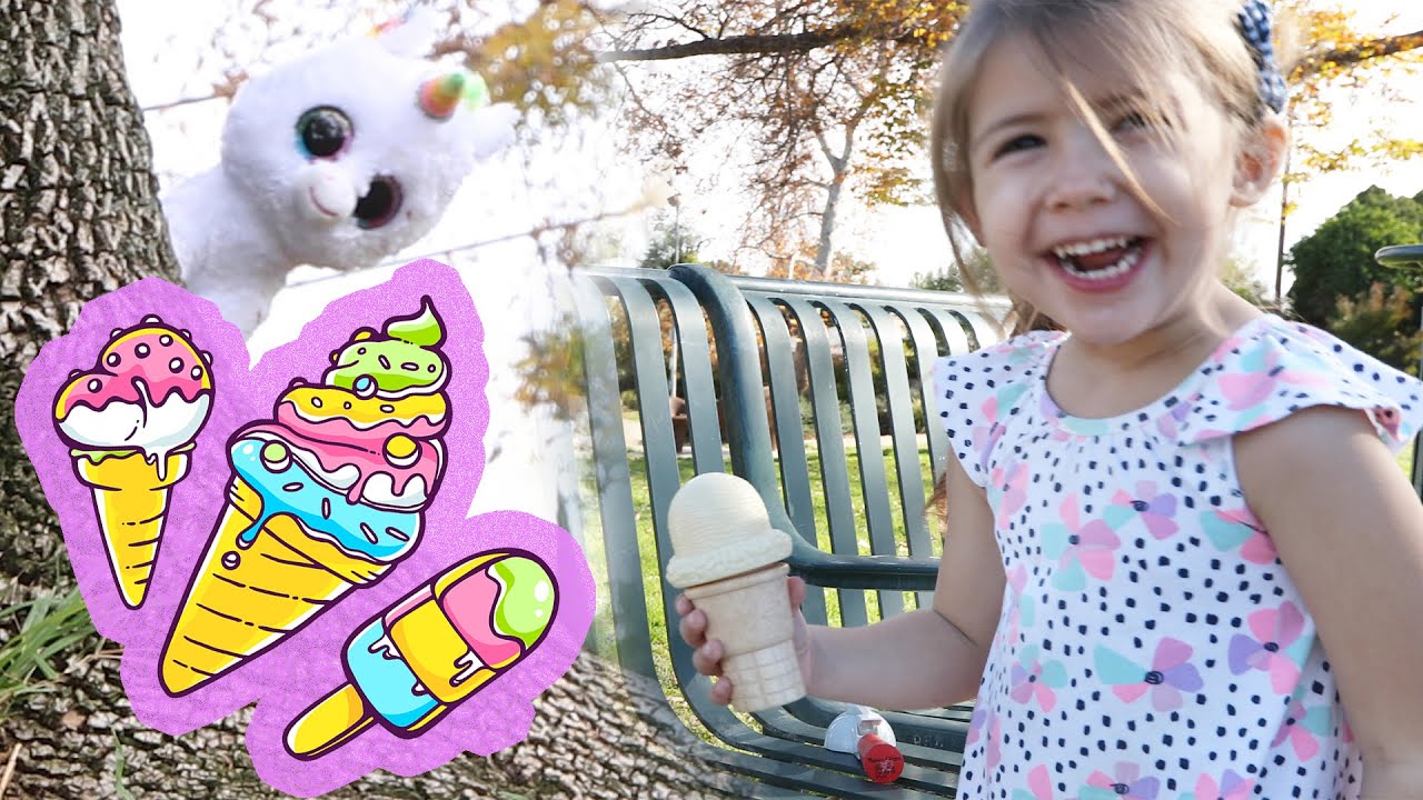 Mia Plays with Unicorn and Ice Cream Toy | Kids Pretend Adventure Story