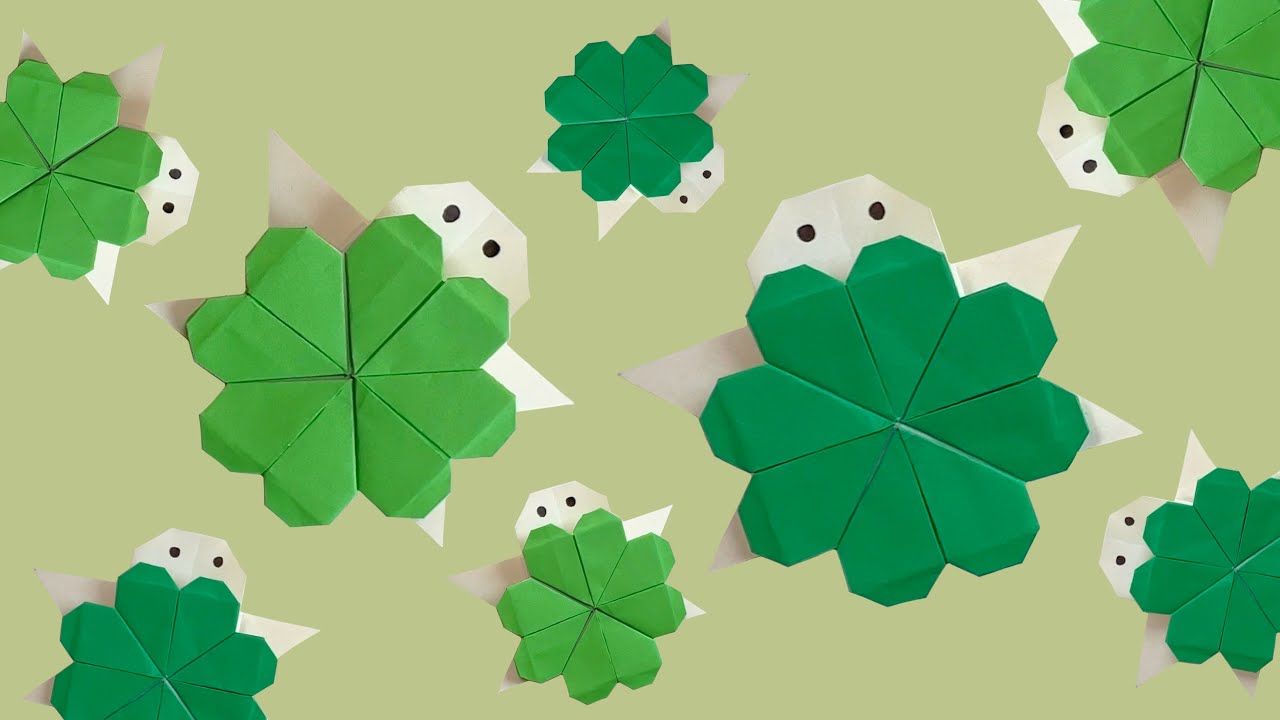행운 배달왔어요~🍀 행운거북이 네잎클로버 색종이접기💚