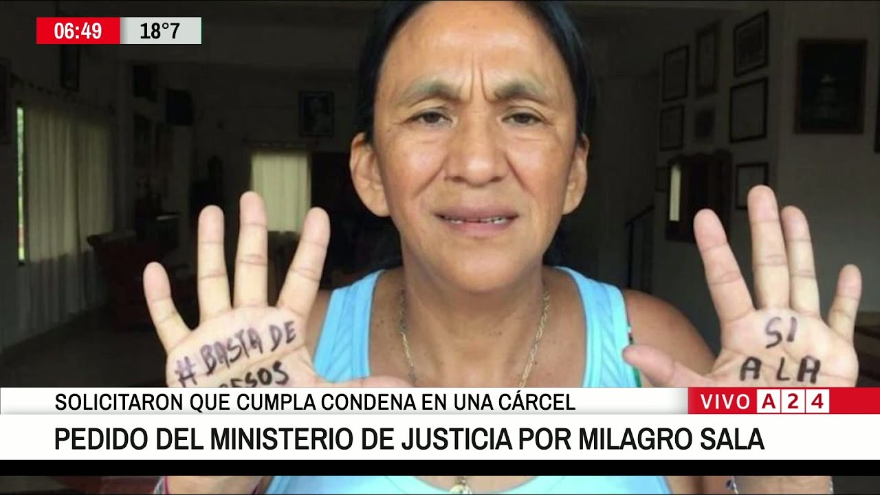 📢 MILAGRO SALA: EL MINISTERIO DE JUSTICIA PIDE QUE CUMPLA SU CONDENA EN LA CÁRCEL