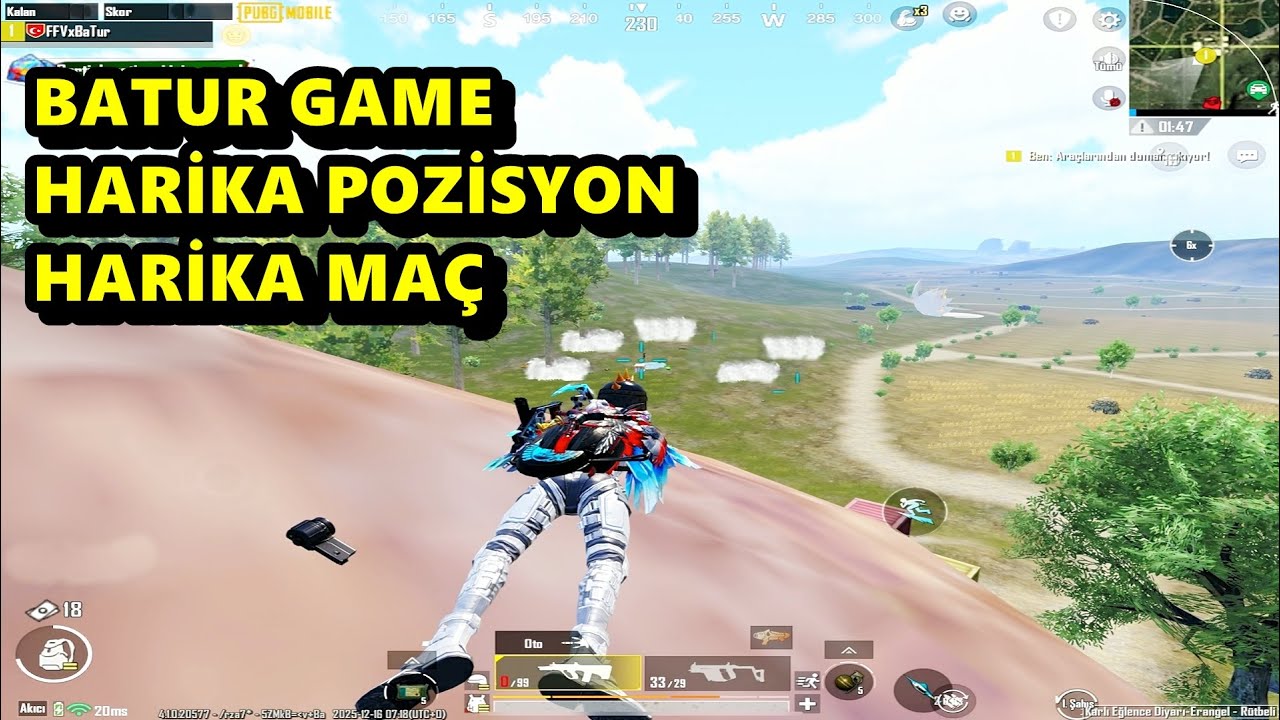 HARİKA MAÇ HARİKA POZİSYON ! BATUR GAME SOLO SQUAD PUBG MOBİLE