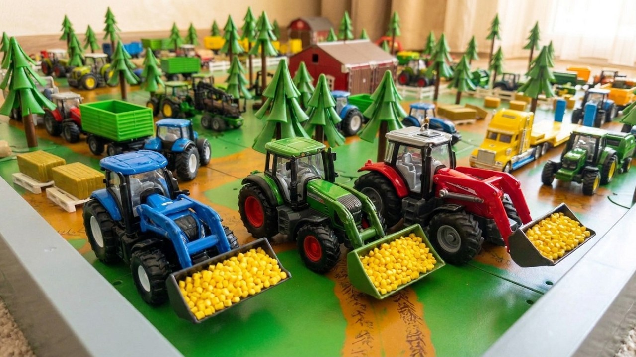Siku 1355  New Holland & Siku 1039 Fendt & Siku 1985 Farmer Massey Ferguson with Front Loader