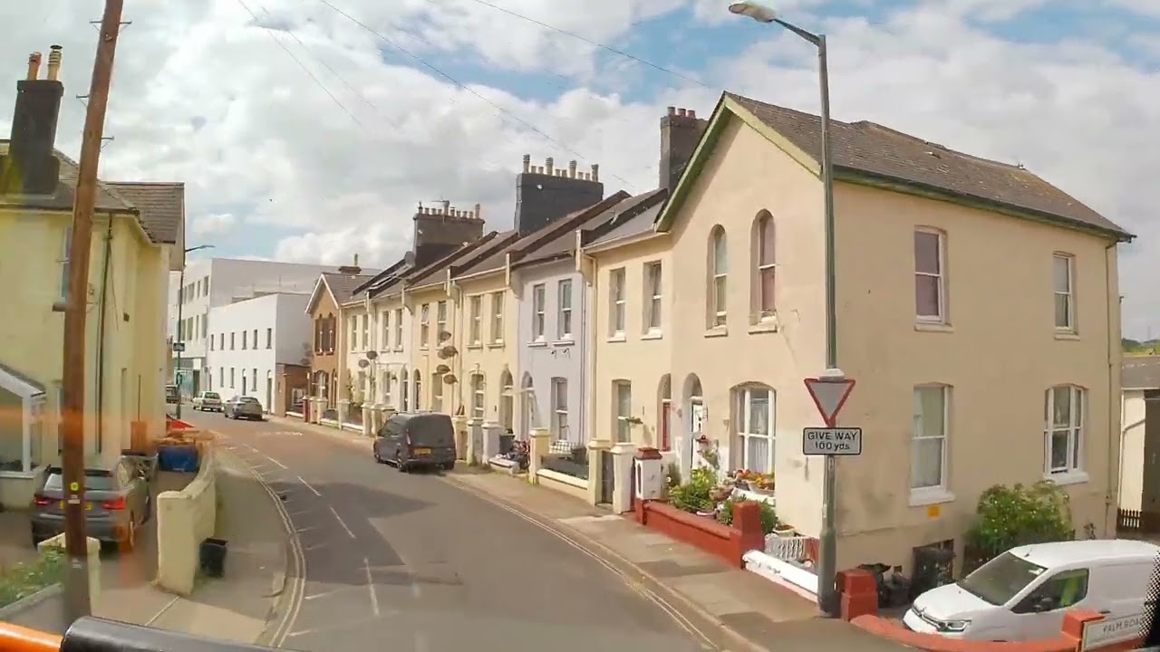 Bus journey through Torquay England
