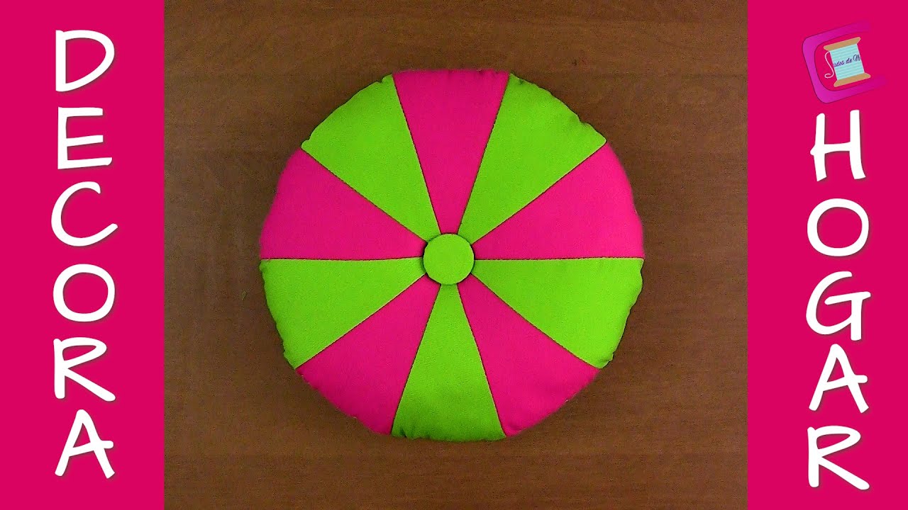 🌷🌼Utiliza retazos y confecciona este bello Cojín Redondo-Triángulos🌷🌼