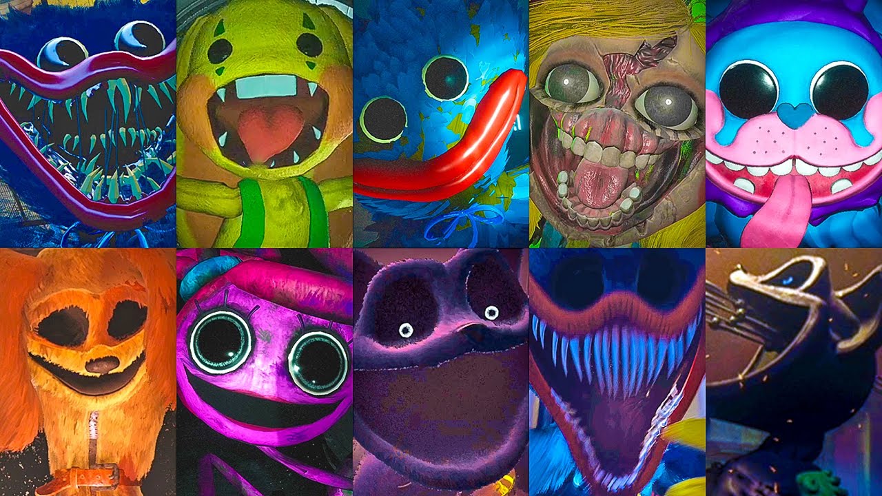 Poppy Playtime Chapter 1-3 - All JUMPSCARES & ALL BOSSES