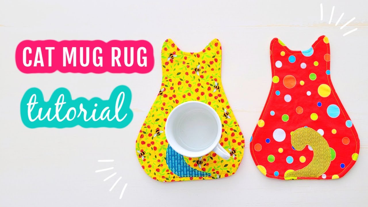 Cat Mug Rug Tutorial #catmugrug #catcoasters #mugrugs