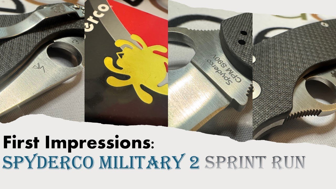 Мгновенная классика! Кроссовки Spyderco Military 2 Sprint Run из углеродного волокна Peel Ply и S90V