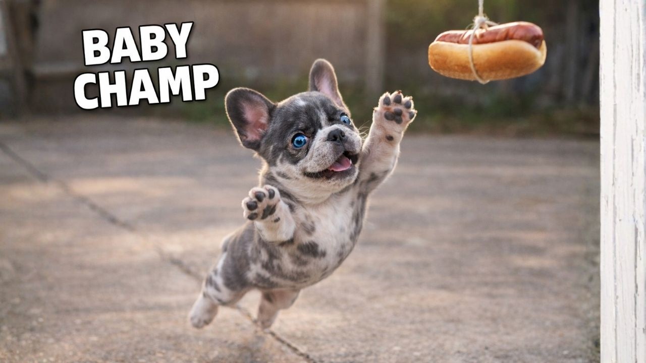 Tiny Frenchie Competes in a High Jump — The Prize Is a Hot Dog Dinner 😂🐶