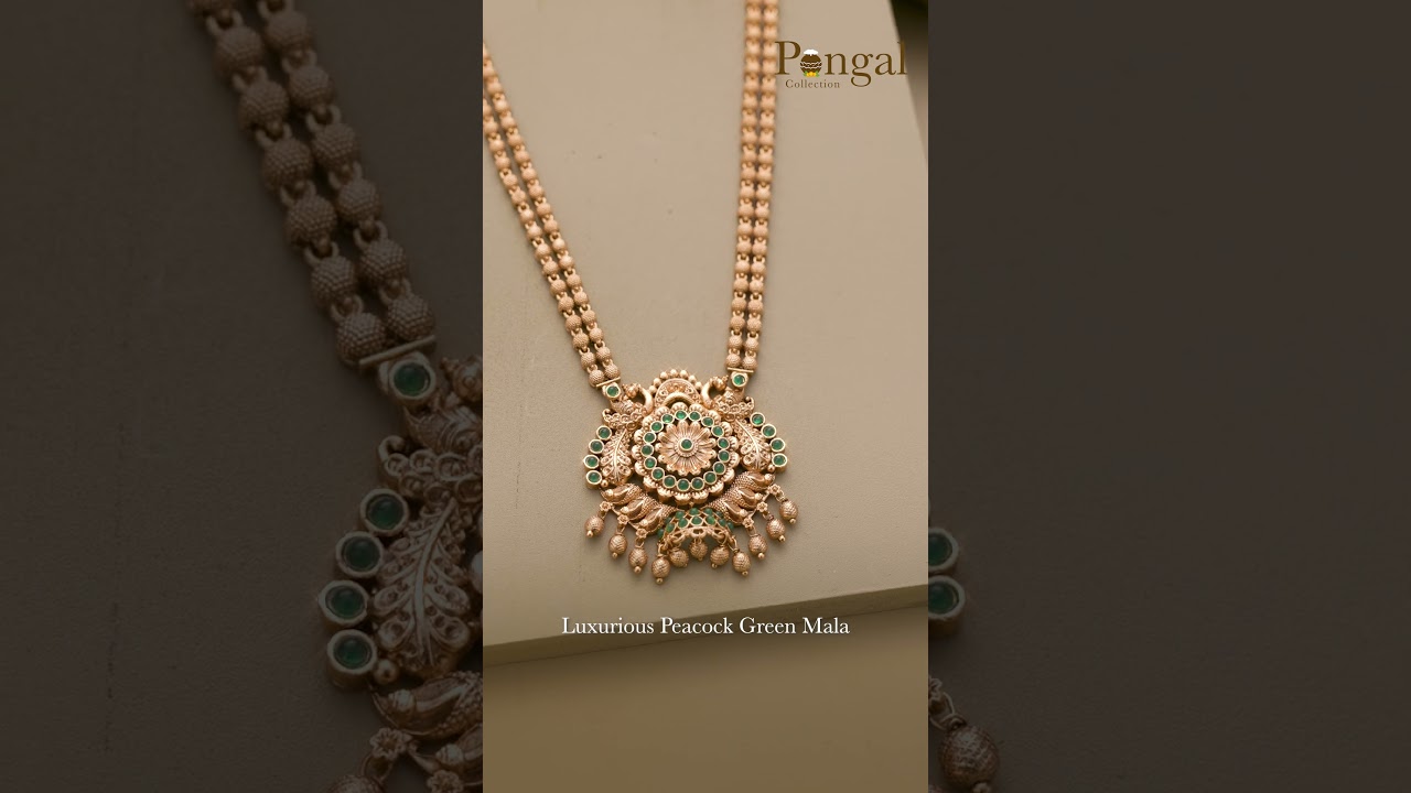 Luxurious Peacock Green Mala | The Pongal Collection | Kushal&rsquo;s Fashion Jewellery