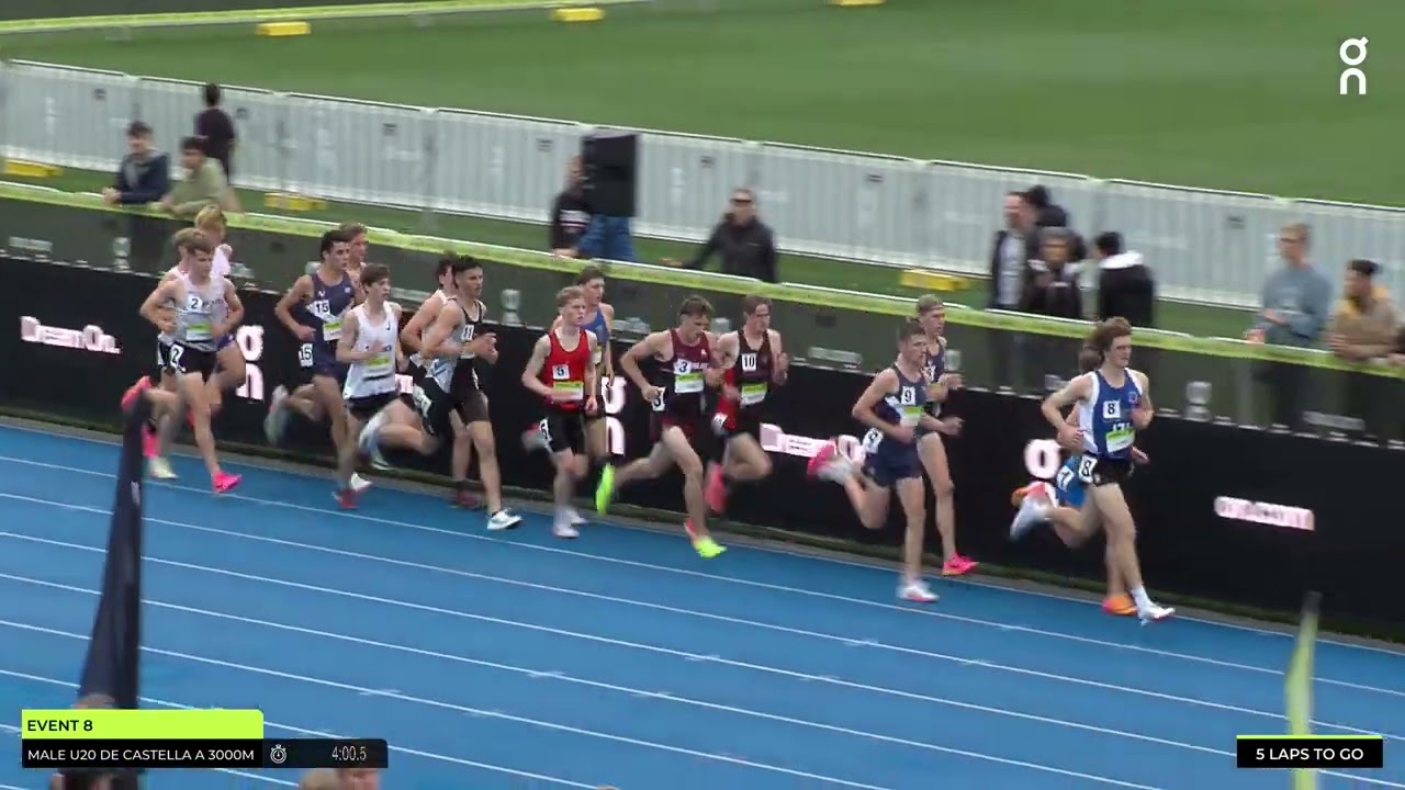 Peyton Craig wins the Male U20 de Castella 3000m in 8:18.17: 2023 On Track Nights Zatopek:10