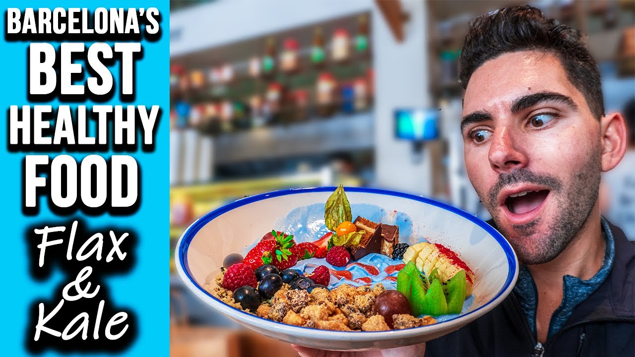 Spain's BEST HEALTHY + RAW + VEGAN Food | Flax and Kale in Barcelona 4K