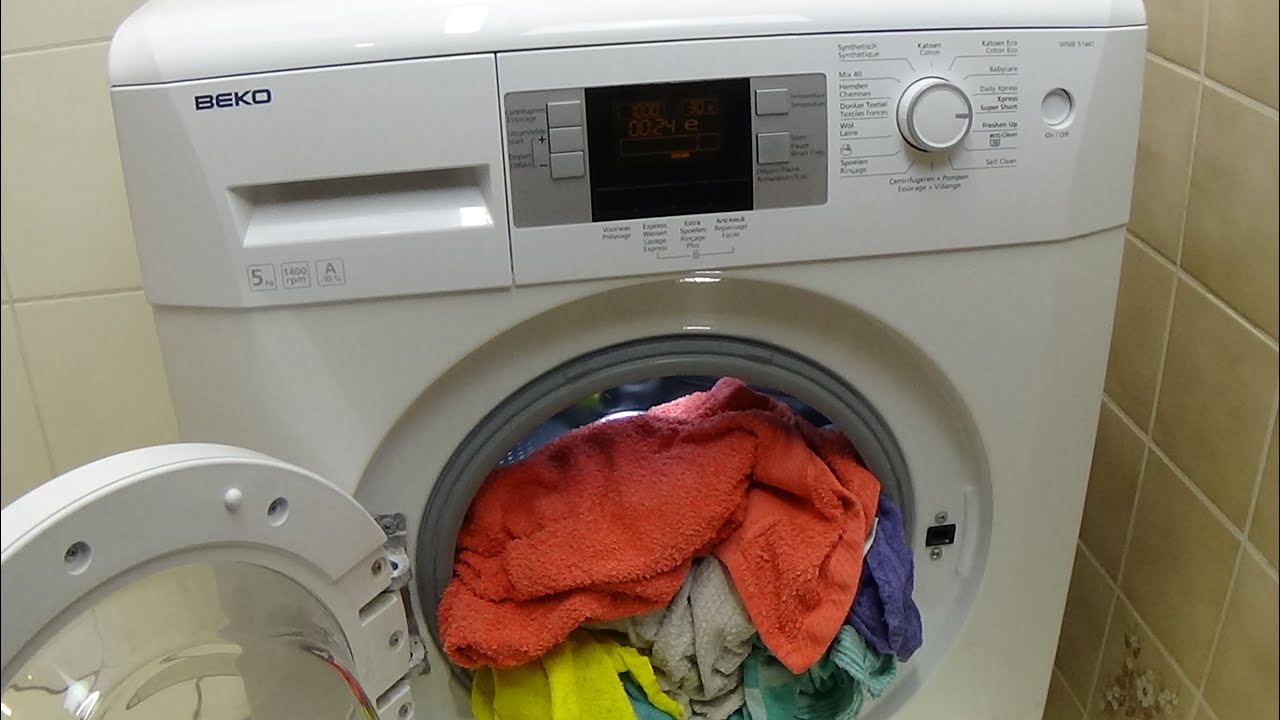 BEKO WMB 51441 washing machine Xpress Super Short extra rinse 1000 rpm program test example. 285