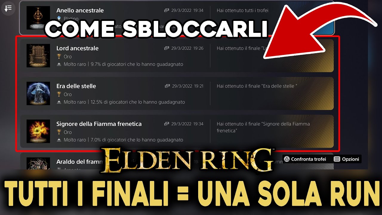 Elden Ring ► Come OTTENERE TUTTI I FINALI in una SOLA Partita e come fare BACKUP Dati su PS5 Guida