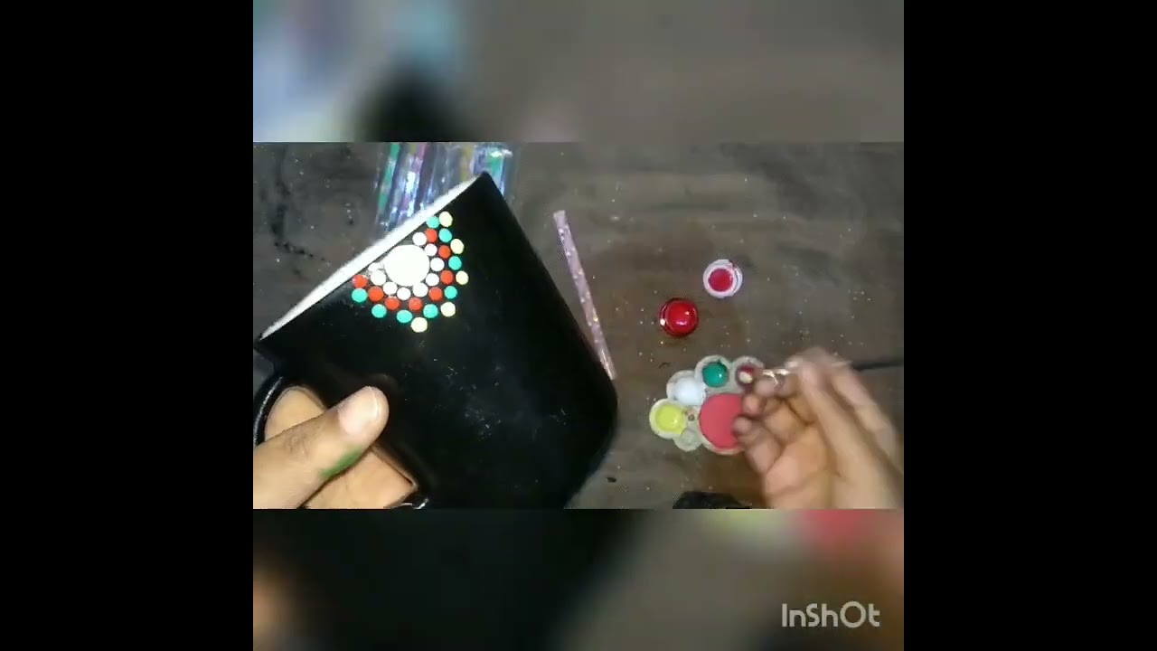 Easy Dot painting on tea cup