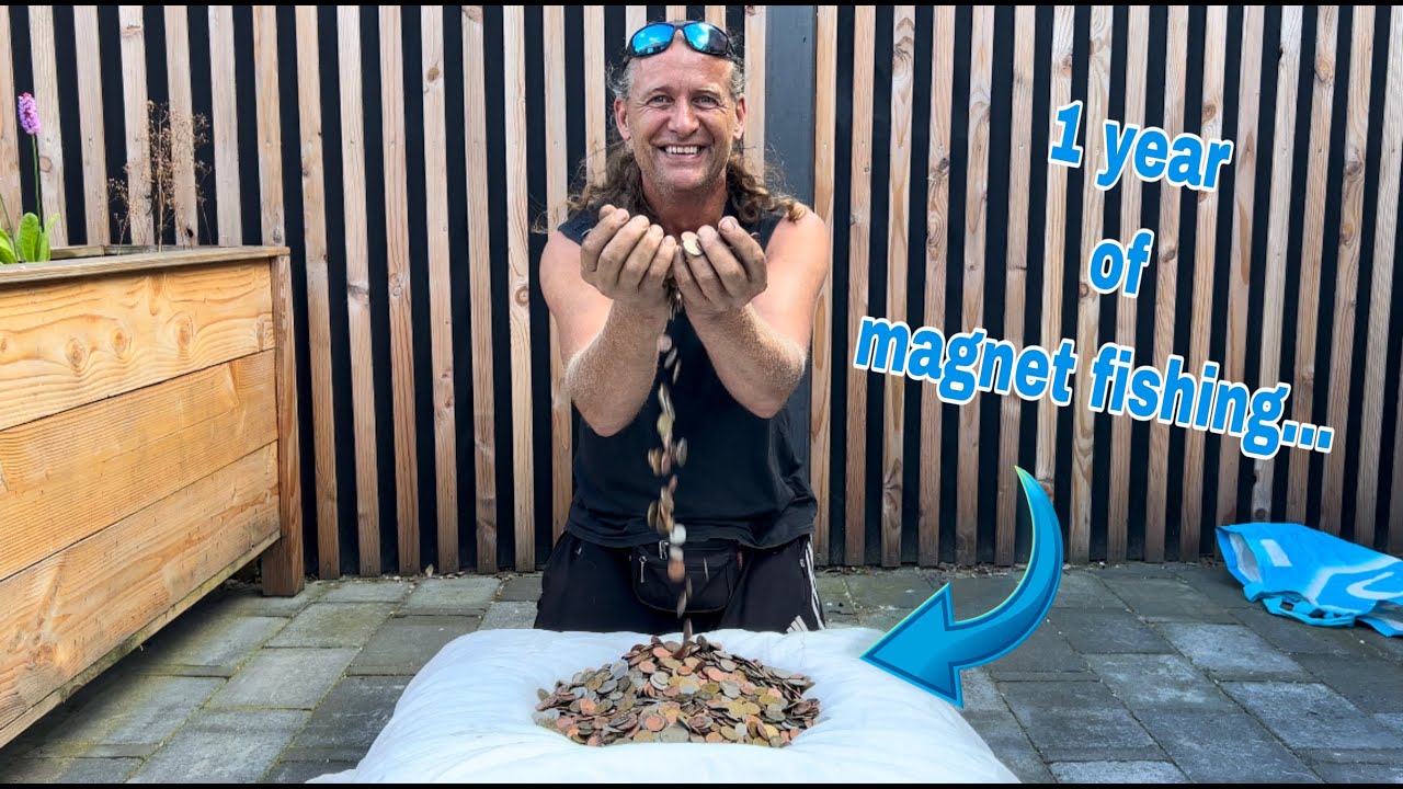cleaning 1 year of magnet fishing coins