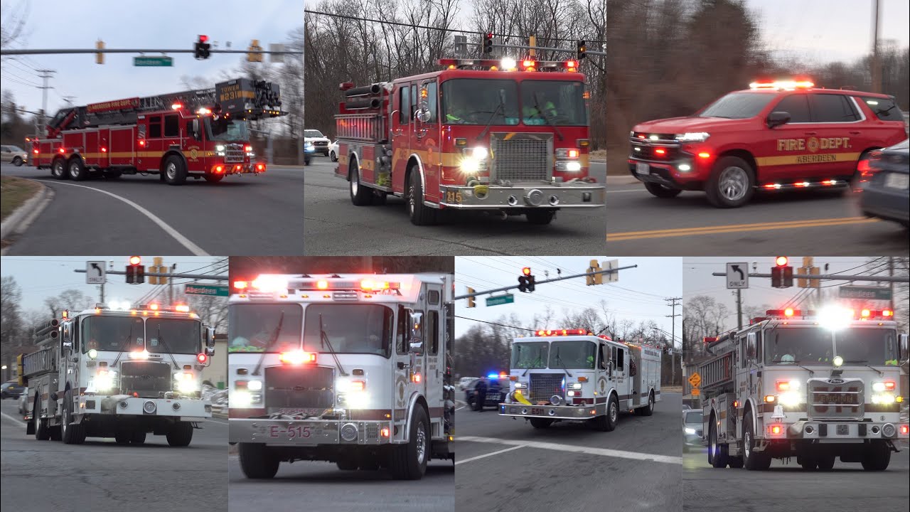 Aberdeen Dwelling Fire Responses- Firetrucks Responding 