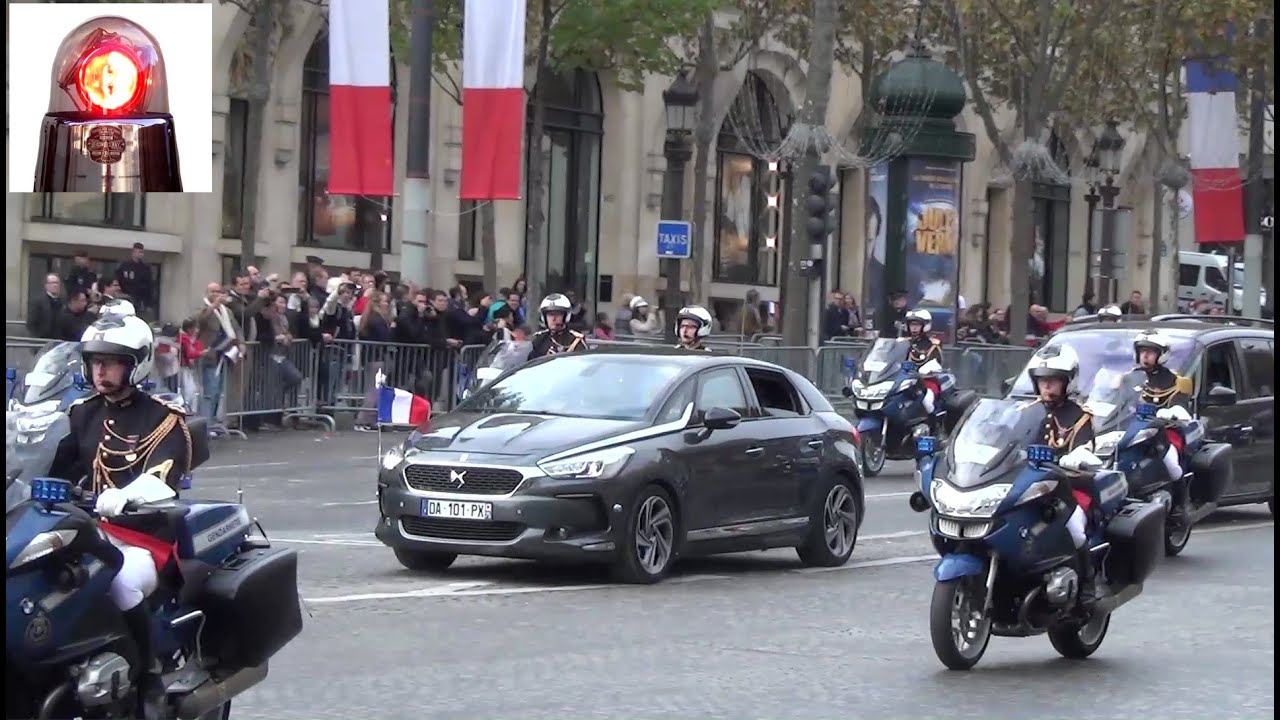 Police Escorts of French Prime Minister and President Hollande