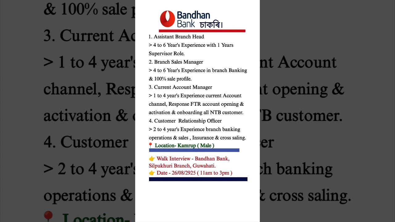 Bandh Job in Assam 