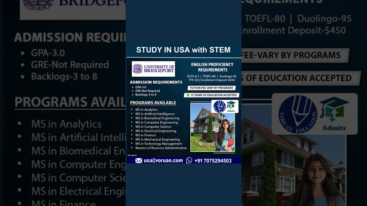 Study in the USA with STEM Programs at University of Bridgeport!