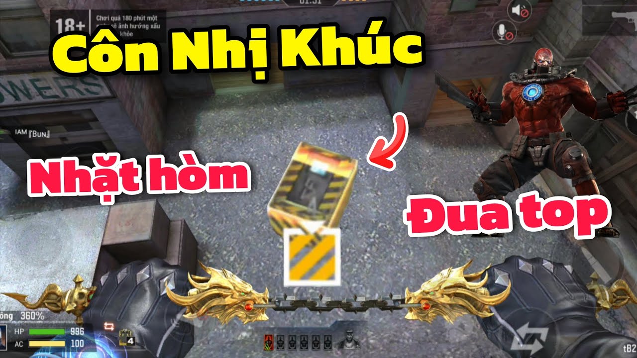 CF Mobile - Mang Cận Chiến Free Dual Dragon Nhặt Hòm Tiếp Tế Đua Top Zombie.