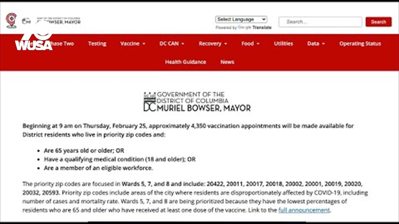 DC's vaccine registration website crashes frustrating thousands of newly eligible residents