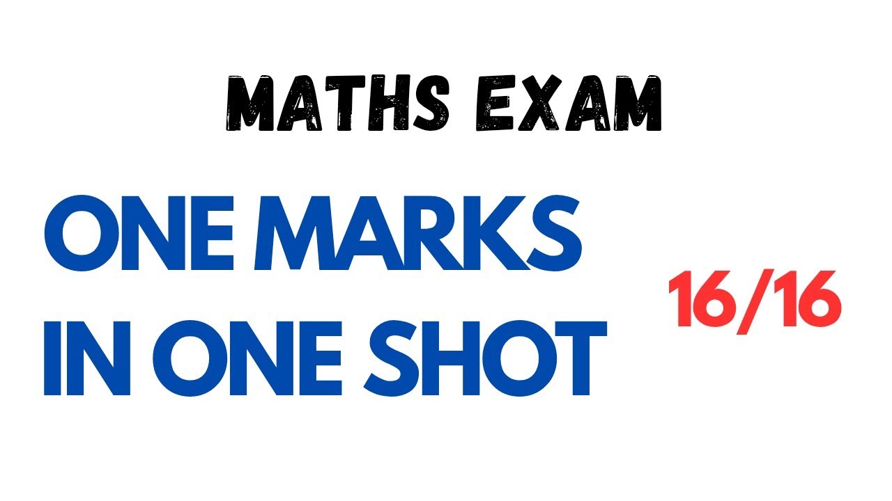 One marks in one shot -10th Maths SSLC 2024-25