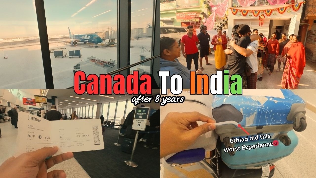 Visiting India after 8 years | Travel vlog [Canada to India]