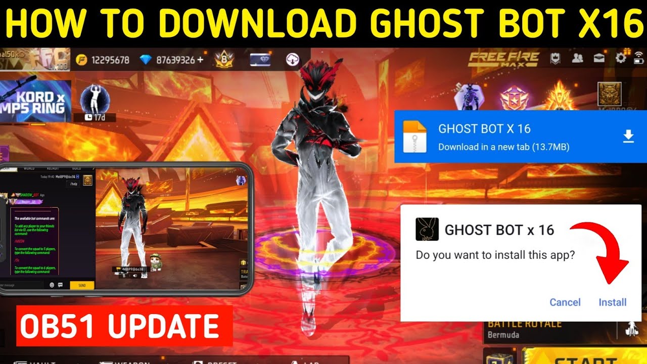 How To Download Ghost Bot X16 In Free Fire || Ghost Bot Free Fire || Ghost Bot V16