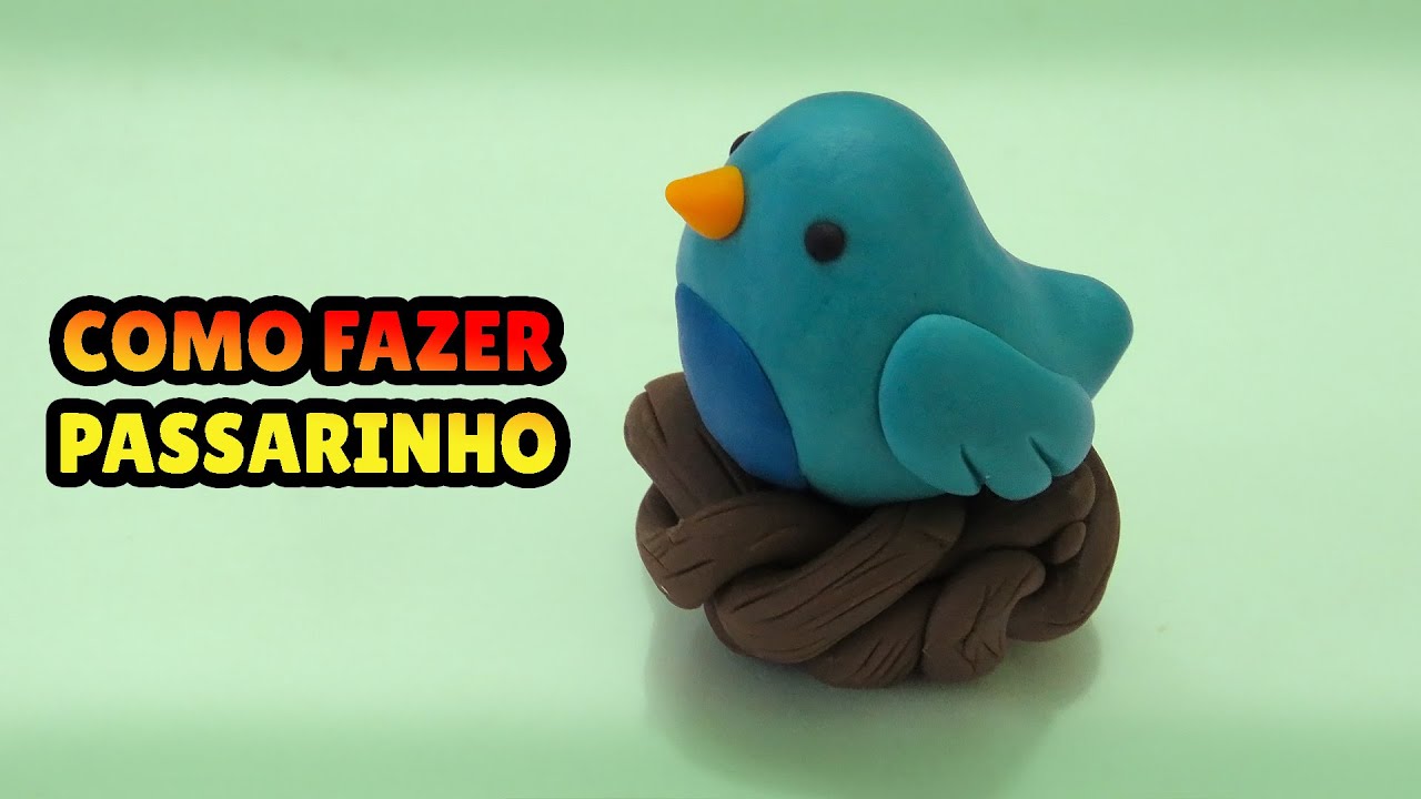 🔴FA&Ccedil;A um PASSARINHO MINIATURA - Tutorial F&aacute;cil Biscuit, clay, plastilina , Pasta Americana DIY