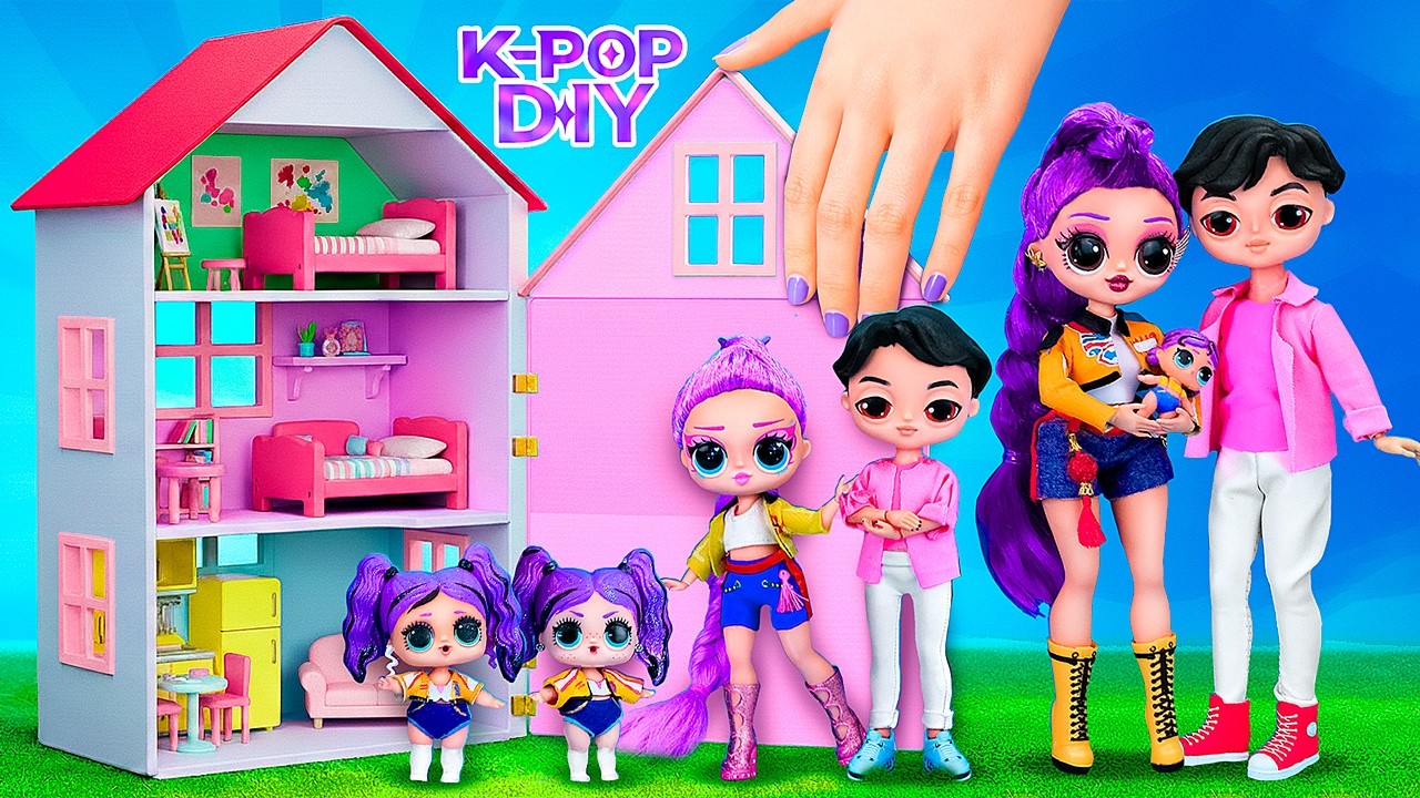 K-Pop Dev Bebek Evi Makeover | L.O.L. Bebekler için 7 Huntrix DIY