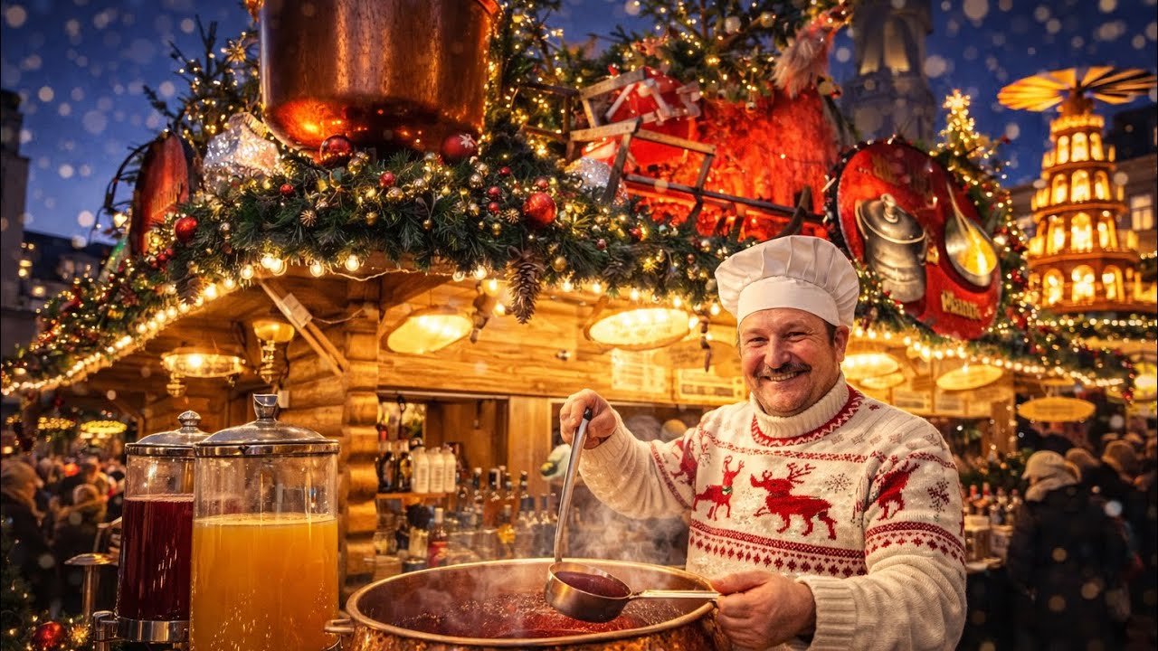 Рождественский рынок в Дрездене Ночная прогулка 🎄 Традиционная немецкая еда, изделия ручной работы