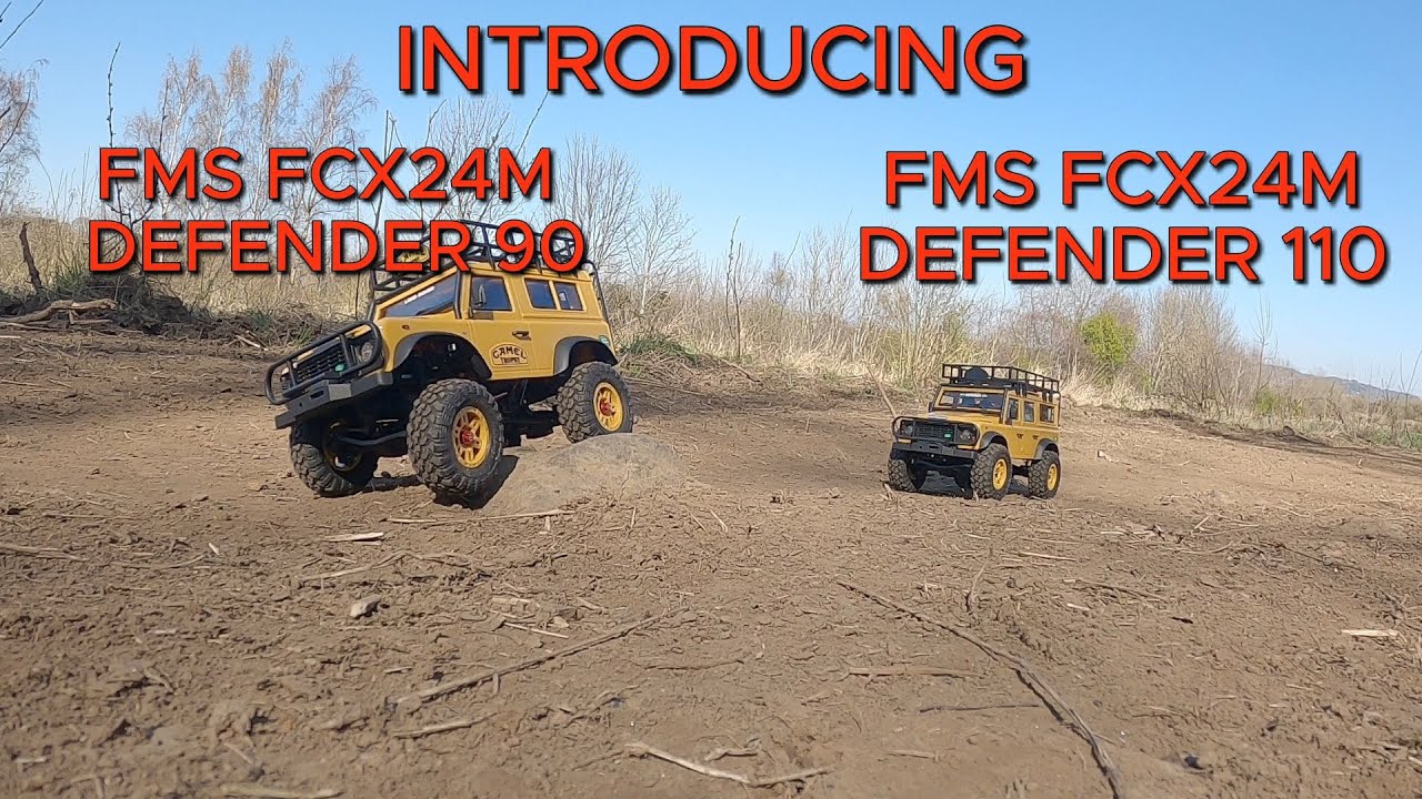 FMS FCX24M DEFENDER 90 AND DEFENDER 110 Quick presentation and test drive