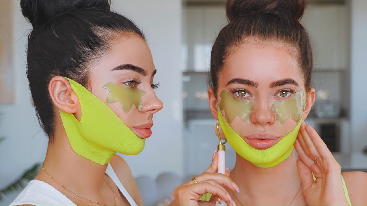 BEAUTY REGIME IN QUARANTINE - BROW TINTING | TRYING CHIN LIFT MASK