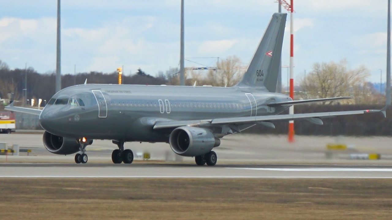 RARE! | Hungarian Air Force A319 (604) Landing+Departure at Munich Airport!