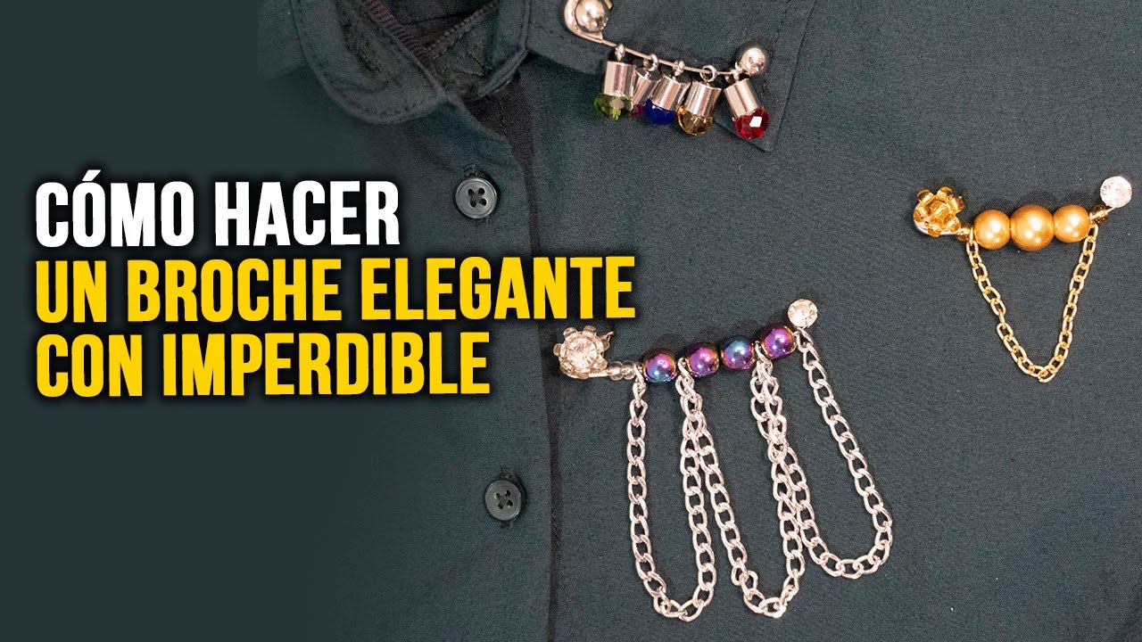 Cómo hacer un PRENDEDOR con imperdible decorado | Broche con perlas paso a paso