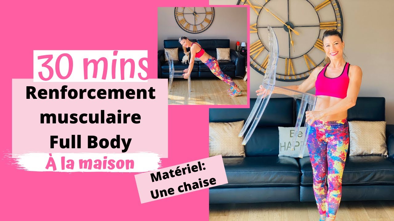Séance renfo musculaire avec une chaise