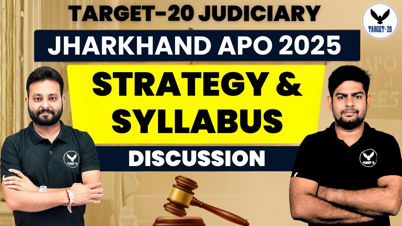 Jharkhand APO 2025 | Strategy & Syllabus Discussion | By Surya Sir | Target20 Judiciary