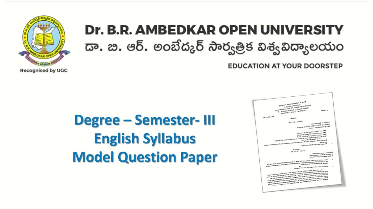 Ambhedkar Open degree English Syllabus and question paper #opendegreeenglishsyllbus #ambhedkaropenug