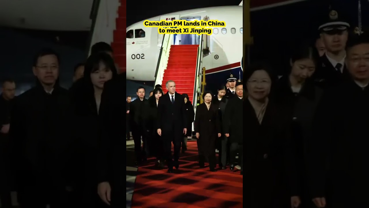Canadian PM Mark Carney lands in Beijing, China, to meet Chinese President Xi Jinping